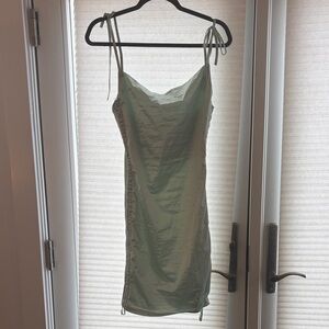Light Sage Green Tie-Strap Slip Dress